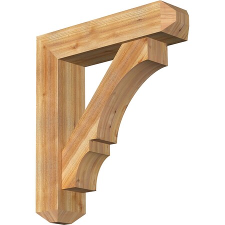 Ekena Millwork Balboa Craftsman Rough Sawn Bracket w/ Offset Brace, Western Red Cedar, 8"W x 34"D x 38"H BKT0806X34X38BOA04RWR
